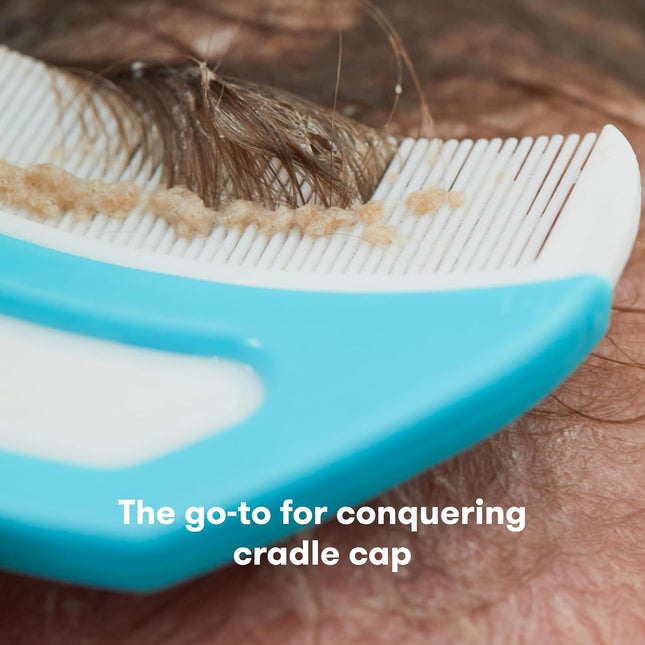 3-Step Cradle Cap Flake Care System for Babies, White and Blue