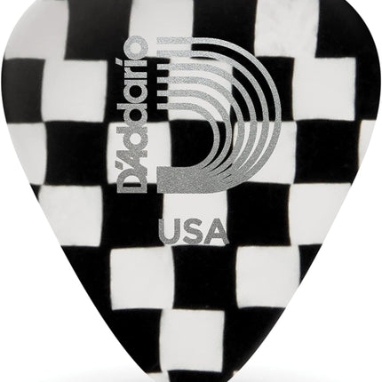 Checkerboard Celluloid Guitar Picks, Medium, 25 Pack