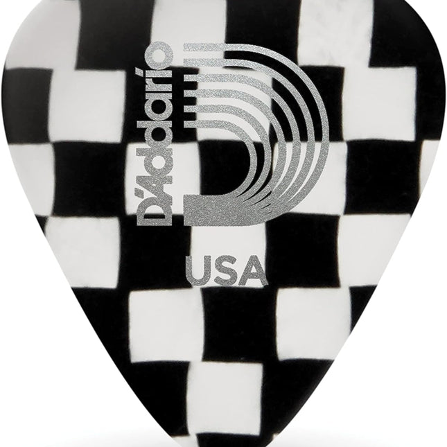 Checkerboard Celluloid Guitar Picks, Medium, 25 Pack