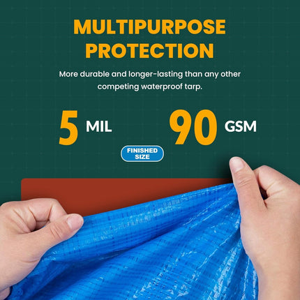 Large Waterproof Heavy Duty Poly Tarp with Grommets