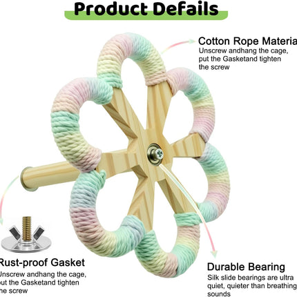 Parakeet Toy and Bird Perch with Rotating Stand