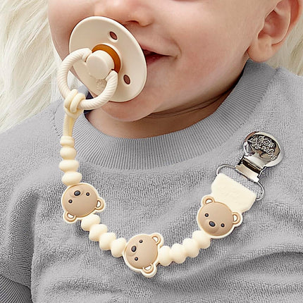 Silicone Pacifier Clip with Bear Character
