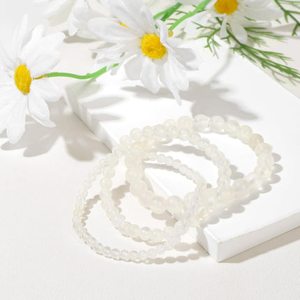 3-Piece Natural Selenite Stretch Bracelet Set