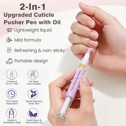 GlowEssence EsenciaLuz 2-in-1 Cuticle Oil Pusher Pen,2026 New Ceramic Cuticle Pusher Oil — Beauty & Self-Care