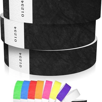 Neon Event ID Wristbands – 600 Count Tamper-Proof Bracelets