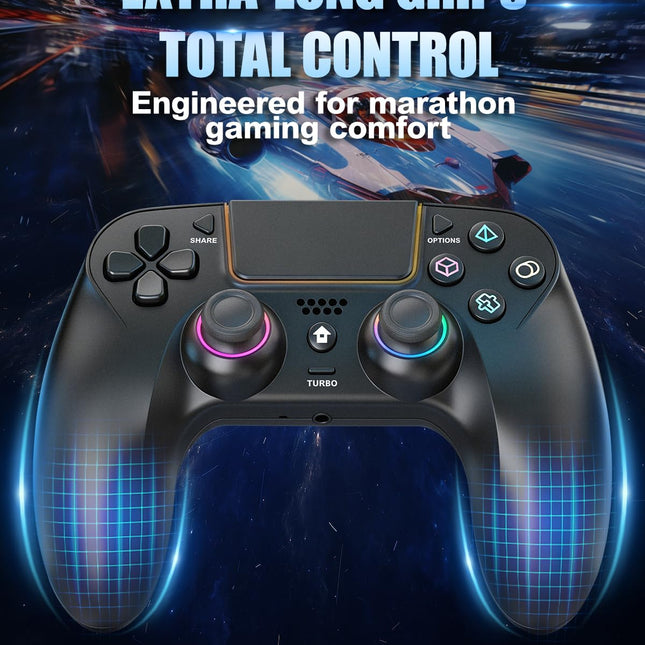 LED Wireless Gaming Controller with Hall Effect Joystick and Trigger