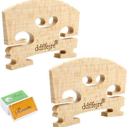 2 Pack 4/4 Violin Bridge, Premium Solid Maple Violin Bridge, Lightweight & Durable, Direct Fit, Violin Replacement Parts