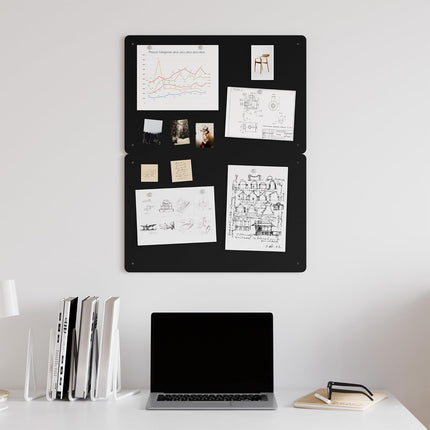 2 Pack Magnetic Board for Wall, 17.5" x 11.4", Black