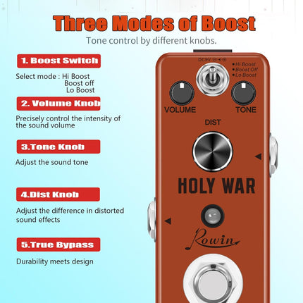 Analog Heavy Metal Distortion Pedal for Guitar