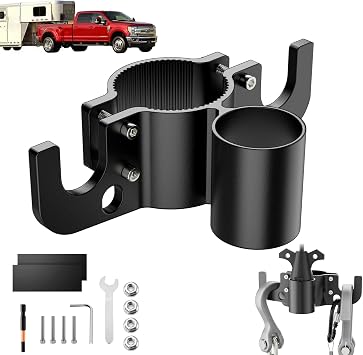 2026 New Aluminum Trailer Chain Holder with 7-Way RV Plug Holder Cover