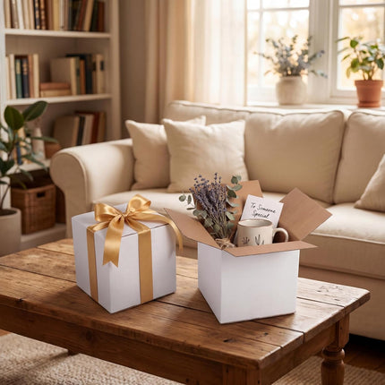 6 x 6 x 6 Inch White Corrugated Shipping Boxes, Set of 30