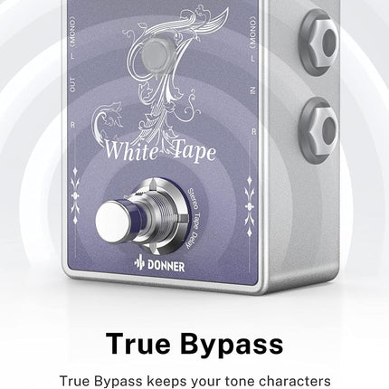 White Tape Stereo Analog Delay Pedal with Echo Effect
