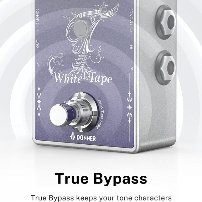 White Tape Stereo Analog Delay Pedal with Echo Effect