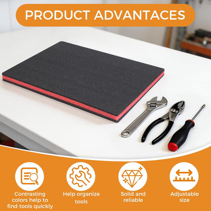 4 Pcs Tool Box Foam, 16 x 12 x 1 Inch Polyethylene Storage Sheets