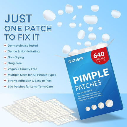 640-Count Hydrocolloid Pimple Patches for Face
