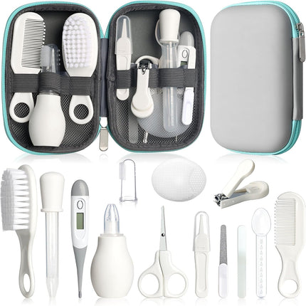 Baby Grooming Kit, Infant Safety Care Set in Grey White