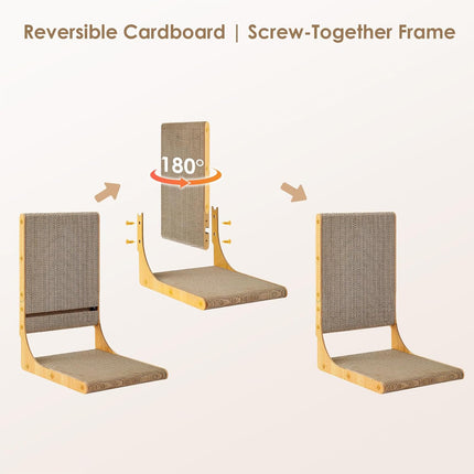 2-Pack Large L-Shaped Cardboard Cat Scratcher with Ball Toy