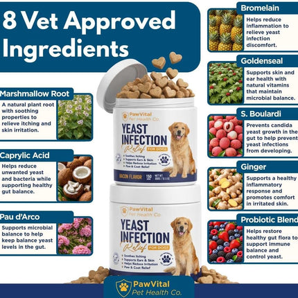 Natural Yeast Infection Treatment for Dogs, 150 Chews