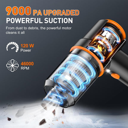 Handheld Car Vacuum Cleaner & Air Duster, 9000PA