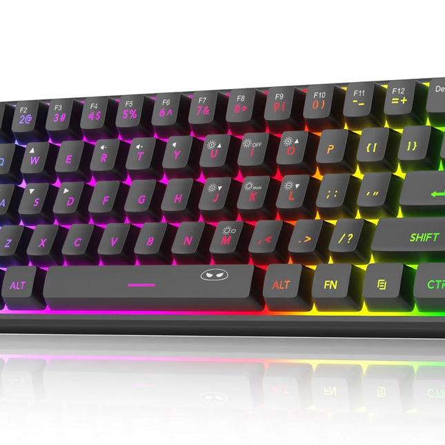 Mini 60% RGB Gaming Keyboard, 61-Key Black