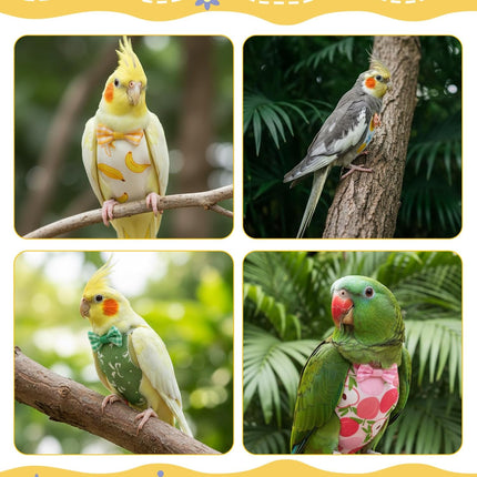 PawHaven RefugioPata 6 Pcs Bird Diapers, Parrot Diaper Reusable with Waterproof Lining — Pet Supplies