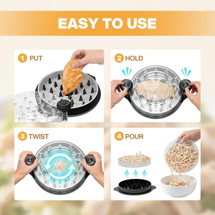 Twist Meat Shredder Tool with Removable Tray