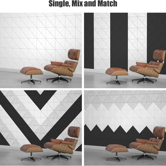 12-Pack White X-Lined Self-Adhesive Acoustic Foam Panels