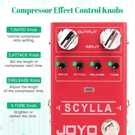 Bass Compressor Guitar Pedal with Optical Circuit