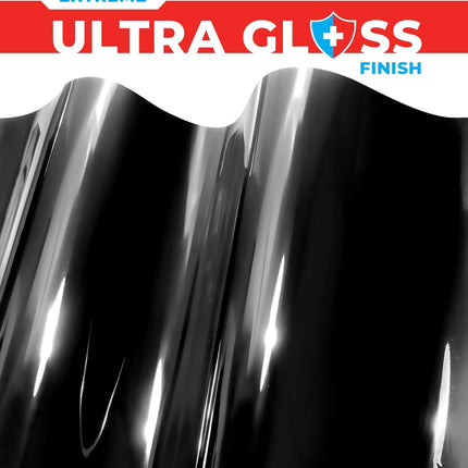 Gloss Piano Black Dry Apply PPF Vinyl Car Wrap Roll 1ft x 5ft