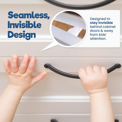 Upgraded Invisible Baby Proofing Cabinet Latch Locks (10 Pack)