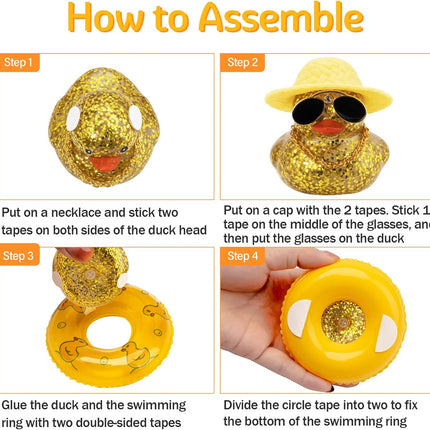 Blue Rubber Duck Dashboard Ornament with Accessories