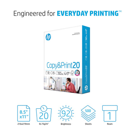 8.5 x 11 Copy & Print Paper, 20 lb, 500 Sheets, 92 Bright