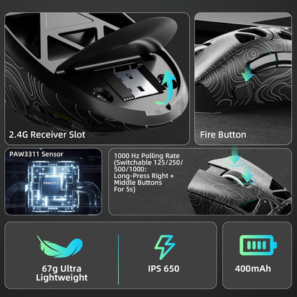 SC620 Tri-Mode Wireless Gaming Mouse