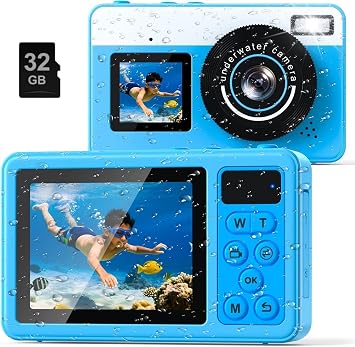 4K 48MP Waterproof Underwater Digital Camera with Dual Screens