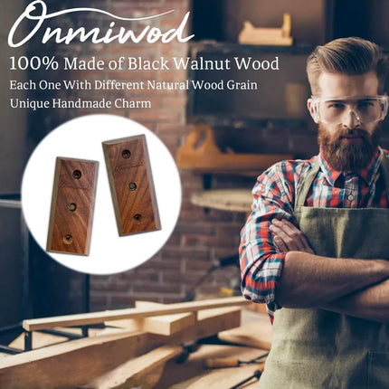 Guitar Wall Mount 2 Pack, Black Walnut Wood Guitar Hanger
