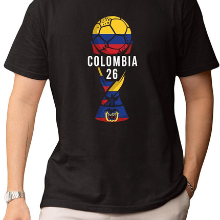 Colombia 26 Soccer Fan T-Shirt - Black, Medium