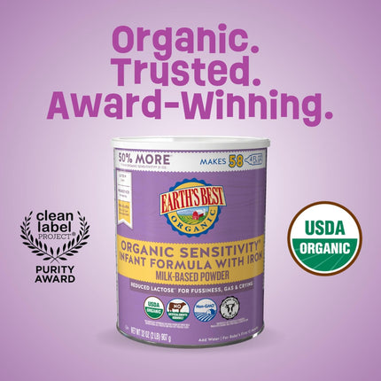 Organic Sensitivity Infant Formula Powder, 0-12 Months, 32 oz