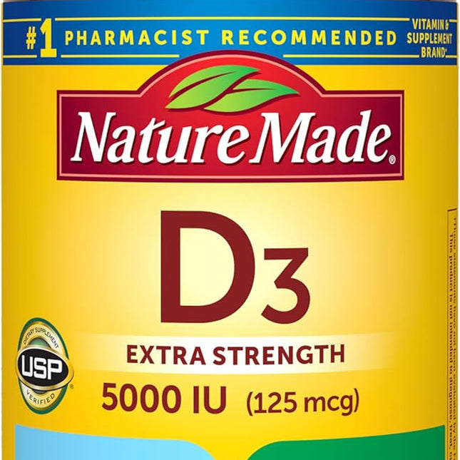 Nature Made Vitamin D3 5000 IU – Extra Strength Bo - image 1