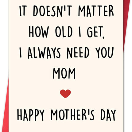Happy Mother's Day Card for Mom from Daughter or Son