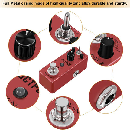 SourceToHome FuenteACasa VSN Octave Guitar Pedal, Digital Mini Pedal For Electric Guitar — Home & Lifestyle