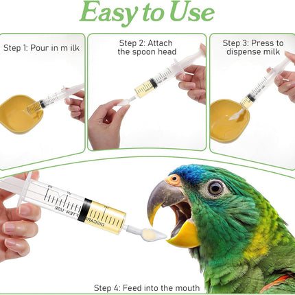 Baby Bird Feeding Syringe, Reusable Manual Bird Feeding Syringe with Spoon — Pet Supplies