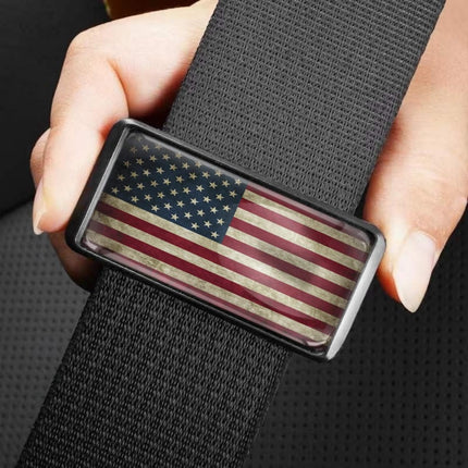 2-Piece American Flag Universal Seat Belt Shoulder Strap Adjuster Pads