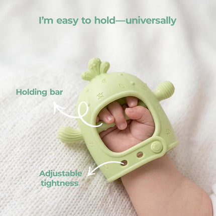 Grass Green Food Grade Silicone Baby Teething Mitten