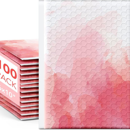 Pink Watercolor 6x10 Bubble Mailers, 100 Pack