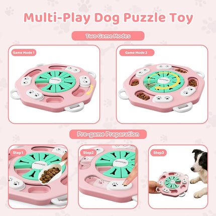 Pink Level-1 Dog Puzzle Treat Dispenser for Small and Medium Dogs