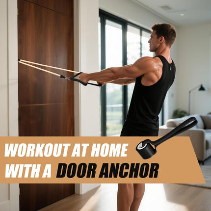WHATAFIT Resistance Bands - door anchor setup