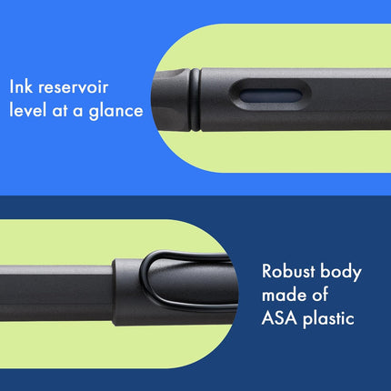 Safari Umbra Fine Nib Fountain Pen with Ergonomic Grip