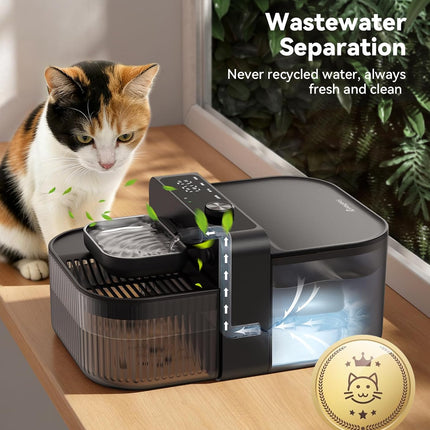 Wireless No-Filter Pet Water Fountain, 3.5L Black