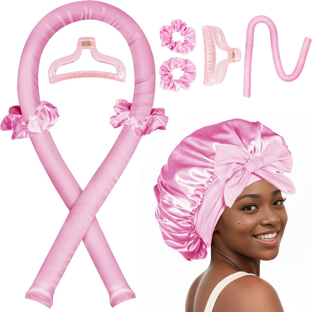 Heatless Hair Curler Set for overnight no-damage curls - complete kit