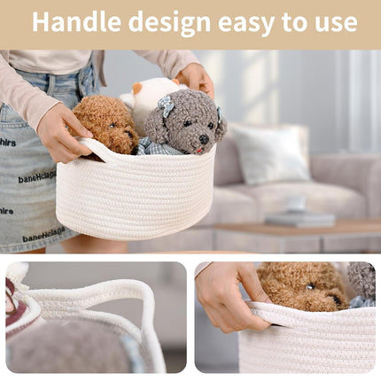 Medium Woven Cotton Rope Gift Basket with Handle